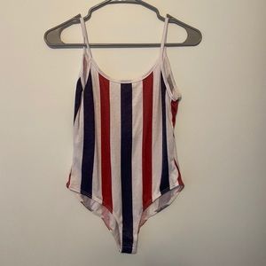 Red White and Blue Stripped Bodysuit